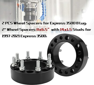 #ad 2Pcs 2quot; 8x6.5 to 8x6.5 Wheel Spacers 9 16quot; Studs for Dodge Ram 2500 3500 8 Lug $63.99