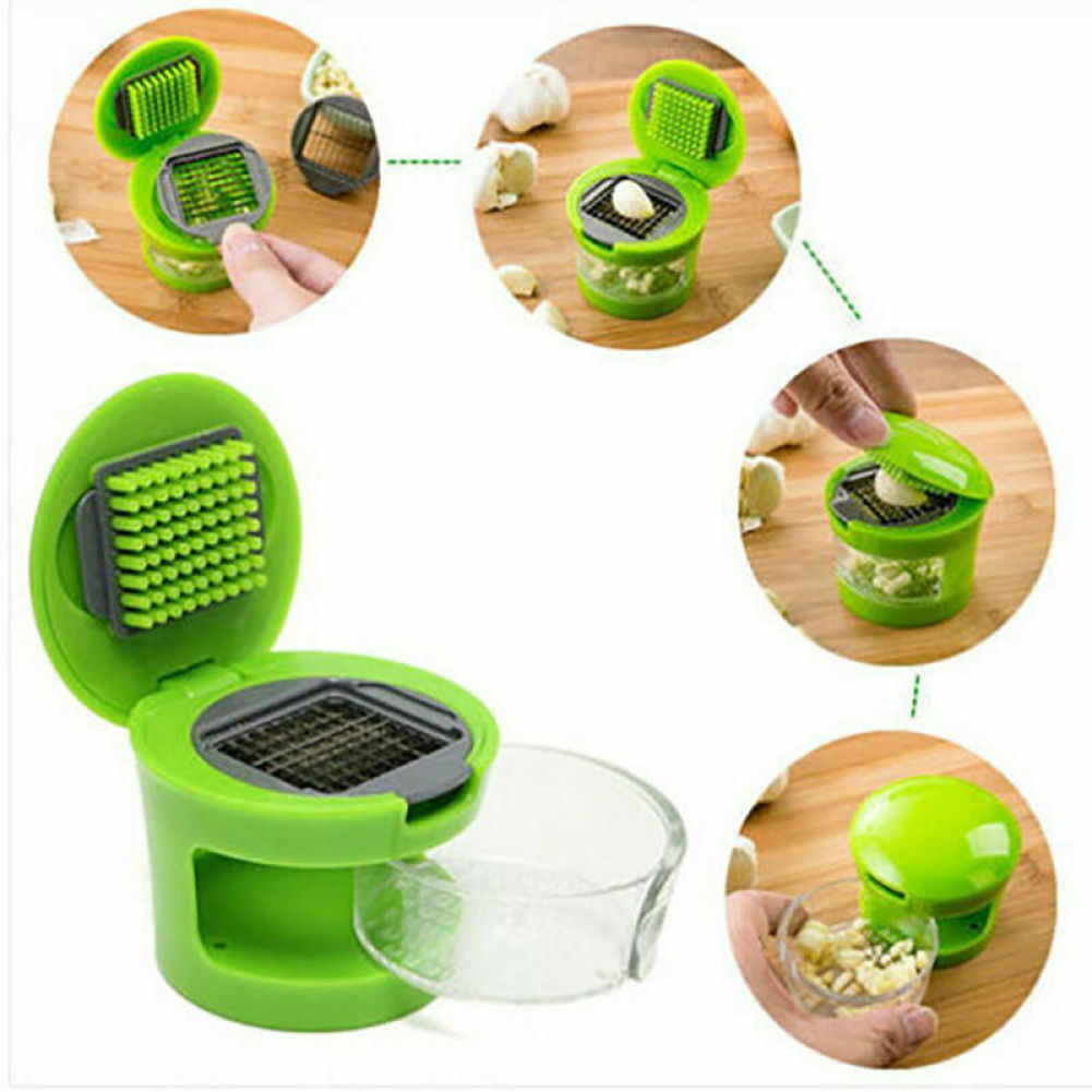 Plastic+Stainless Press Vegetable Garlic Onion Slicer Chopper Cutter Kitchen-image