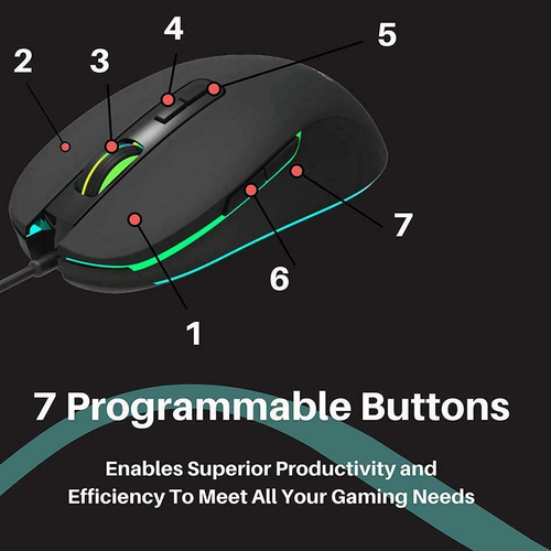 PHILIPS Wired Mouse Gaming PC Computer Gamer Mice Optical Gaming Mice - Picture 2 of 8
