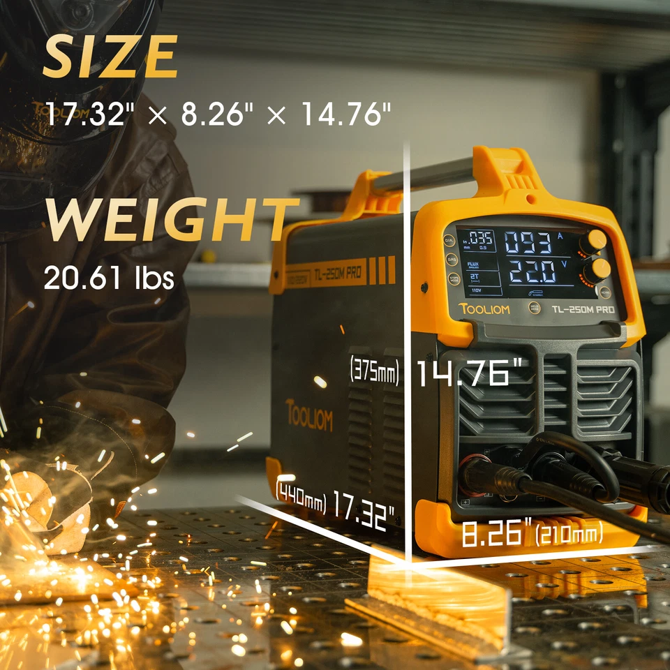 Soldadora MIG de aluminio 250A 110V/220V gas/flujo sin gas MIG/elevación TIG/pistola de carrete de palo Foto 3 de 4
