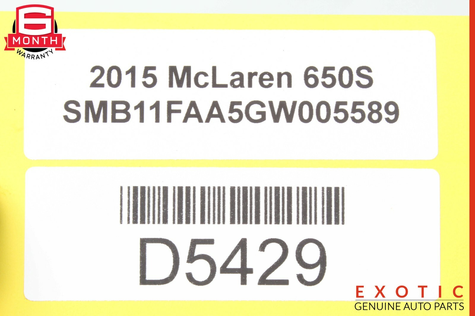 15-17 McLaren 650S Left Driver Side Door Trim Cover Panel OEM