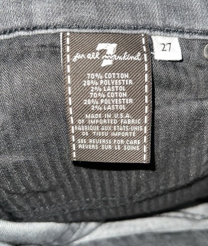 7 For All Mankind ‘straight Leg’ Gray 34” Inseam Size 27 - Picture 11 of 11