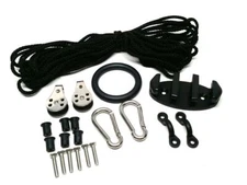 Kayak Anchor Trolley Kit Rope Cleat Pully Block Rigging Ring