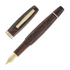 SCRIBO FEEL Fountain Pen in Palissandro Ebonite Limited 14kt Gold Flexiible Fine