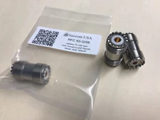 2 RFC Model 63-3258 UHF Double Female Adapter Mil # PL-258 Teflon®, Gold, Nickel