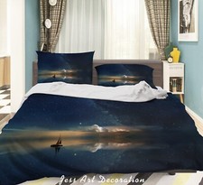 Copripiumino trapuntato barca cielo chiaro 3D set lenzuola