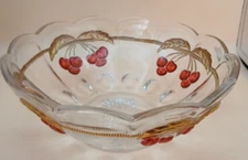 Mosser Vtg Northwood Clear Cherry Cable Serving Bowl 9 1/4 “Thumbnail Print