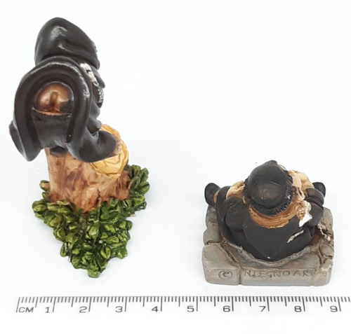 Nuova Legno Art 2 Monks Friars Figures Made in Italy Collectible Dipinto a Mano - Picture 8 of 12
