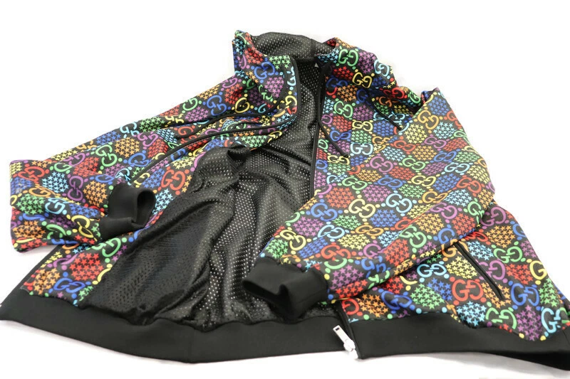 GUCCI GG Maglione con cappuccio monogramma arcobaleno con cerniera ORGOGLIO