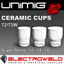 1/10x UNIMIG T2 T3W Tig Torch Super Series Ceramic Cup Size 12 14 18 Welding Gun