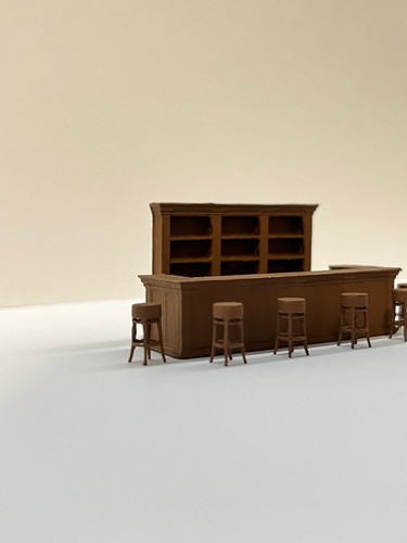 Bar für Kneipen Restaurants Cafés, Maßstab HO 1:87, Braun Bemalt - Bild 2 von 4