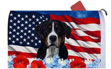 Greater Swiss Mountain Dog Patriotic Mail Box Cover