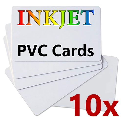 10 x PVC Double Sided Inkjet ID Cards for Canon & Epson Inkjet Printers