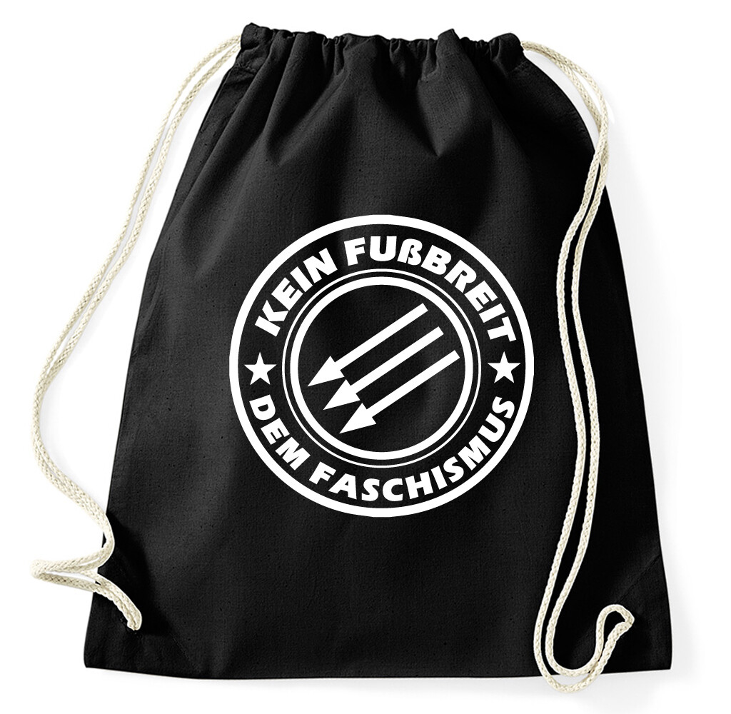 Kein Fu&szlig;breit dem Faschismus Turnbeutel in versch. Farben