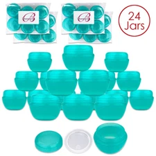 Beauticom® (24 Pieces) 30G/30ML High Quality Teal OV Container Jars 