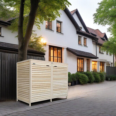 Mülltonnenbox Mülltonnenverkleidung aus Holz 120L bis 240L mit Rückwand