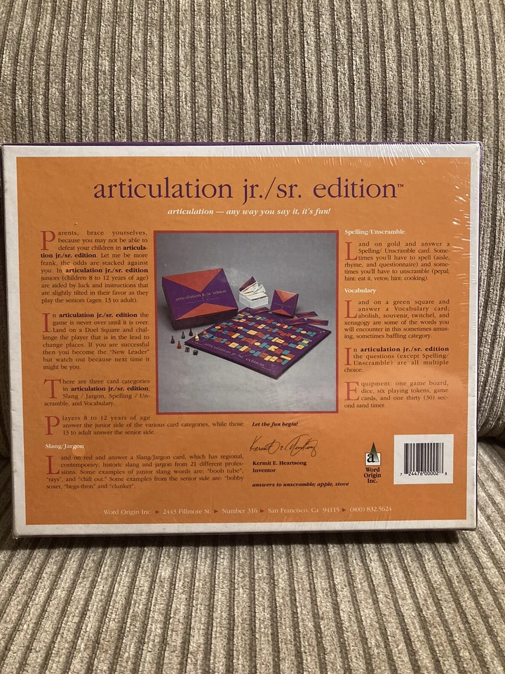 Articulation Jr./Sr. Edition Rare Vintage Board Game 1992 New Sealed Articulatio - Image 2 of 2