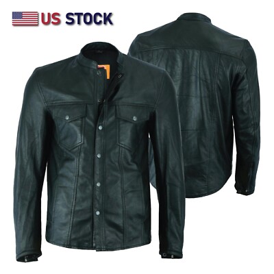 Highway Leather Long Sleeve Leather Shirt - Club Shirt - LIGHTWEIGHT -  HL10499