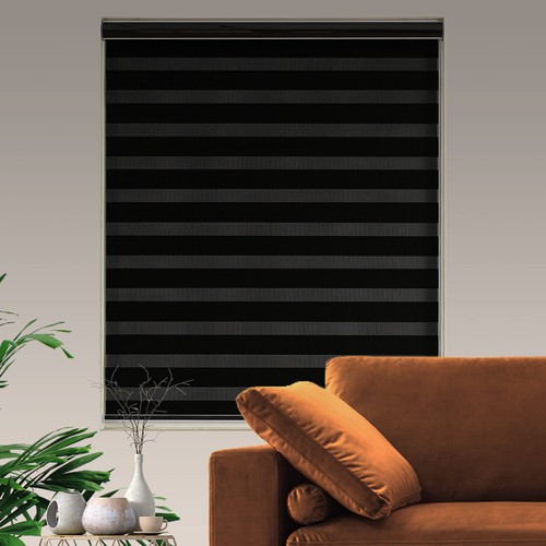 Blackout Zebra Blinds, Dual Layer Free-Stop, Room Darkening Zebra Shades, Bli... - Picture 2 of 6