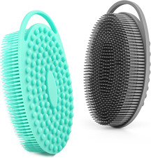 Silicone Body Scrubber Loofah 2 Pack Soft Shower Scrubber, Gentle Loofah Alter