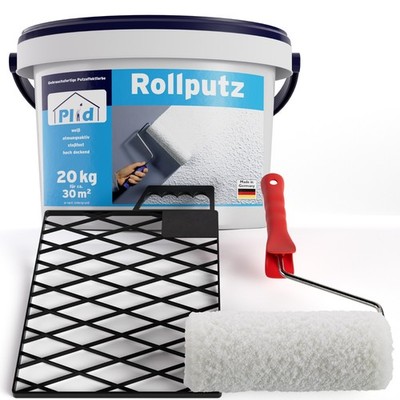 Plid Rollputz innen & aussen fein Weiß matt [20kg Set] - atmungsaktiv hohe Deck