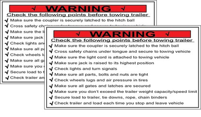 #ad #ad Trailer Towing Check List Great for Rental Safety 1 Pair of Stickers P972 $7.98