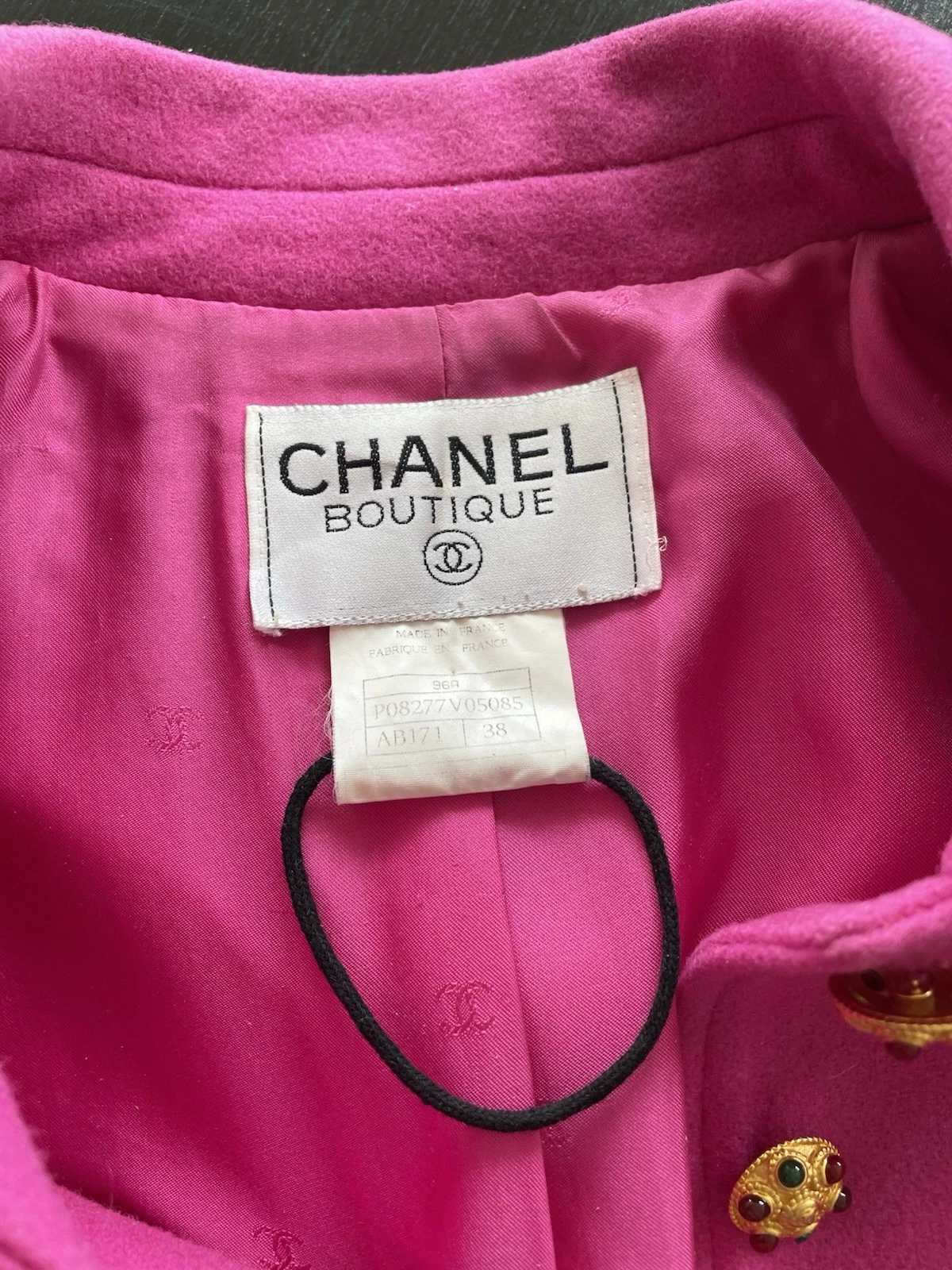 Blazer Chanel con bottoni Gripoix 38