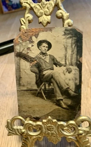 Tintype Indian Wars-Span/Am Weathered Trooper Soldier