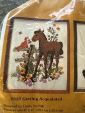 Creative Circle Embroidery Kit 537 Getting Acquainted Horse Fox New