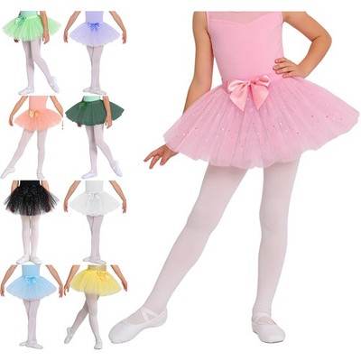Mädchen Paillette Tanzbekleidung Ballett-Tutu-Rock Glänzend Tüll Kostüm Kinder