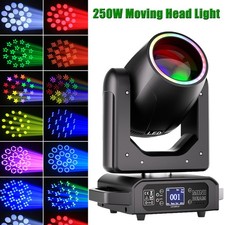 UKING 250W LED Rotation 18Prism Moving Head Light DMX Gobo Beam Stage Lighting