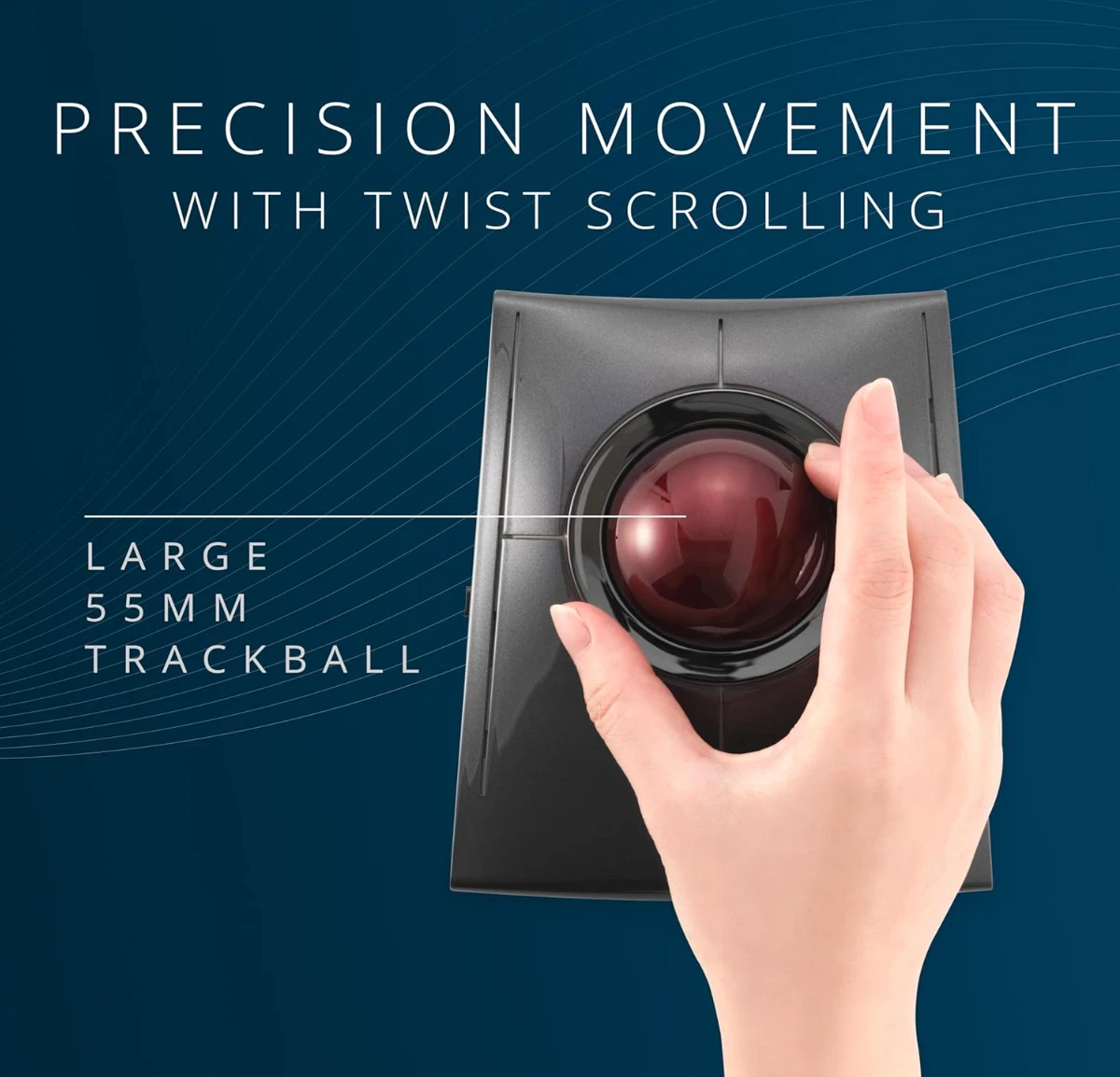 Kensington SlimBlade Pro trackball close up view