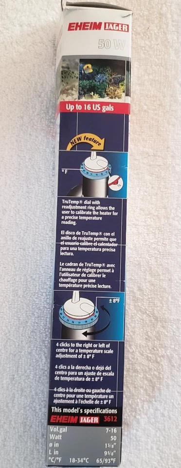 Eheim Jager Trutemp Submersible Aquarium Heater 50 Watts up to 16 gallon tanks - Image 3 of 4
