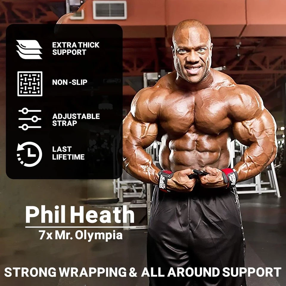 Schiek Sports Model 1000-DLS Deluxe Ремни для Подъема Дюбелей стандартный размер, Красные  - Изображение 2 из 4