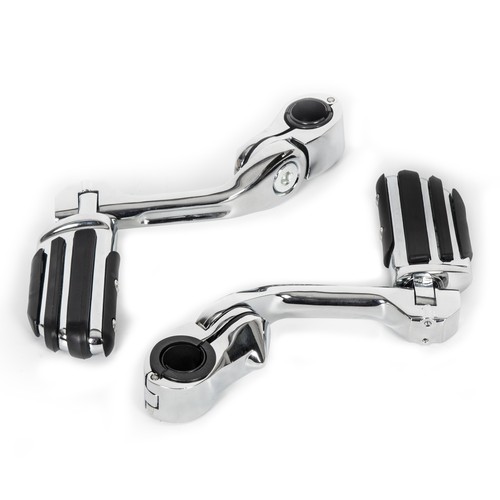 Long Highway Foot Pegs Fit For Harley Electra Road King Street Glide 1-1/4" Bars - Picture 9 of 15