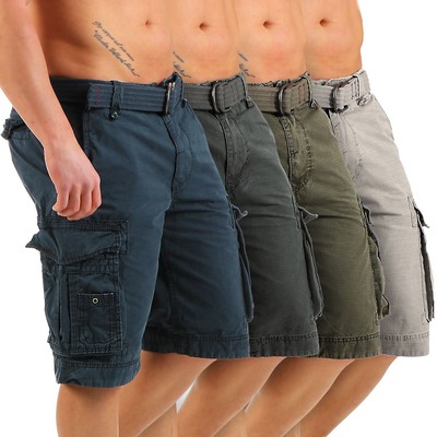 Jet Lag Herren Cargo Shorts Cargoshorts Bermuda kurze Hose mit Gürtel Take off 8