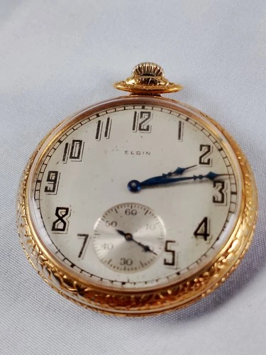 Elgin Antique Pocket Watch 12s 17j Train Engraving