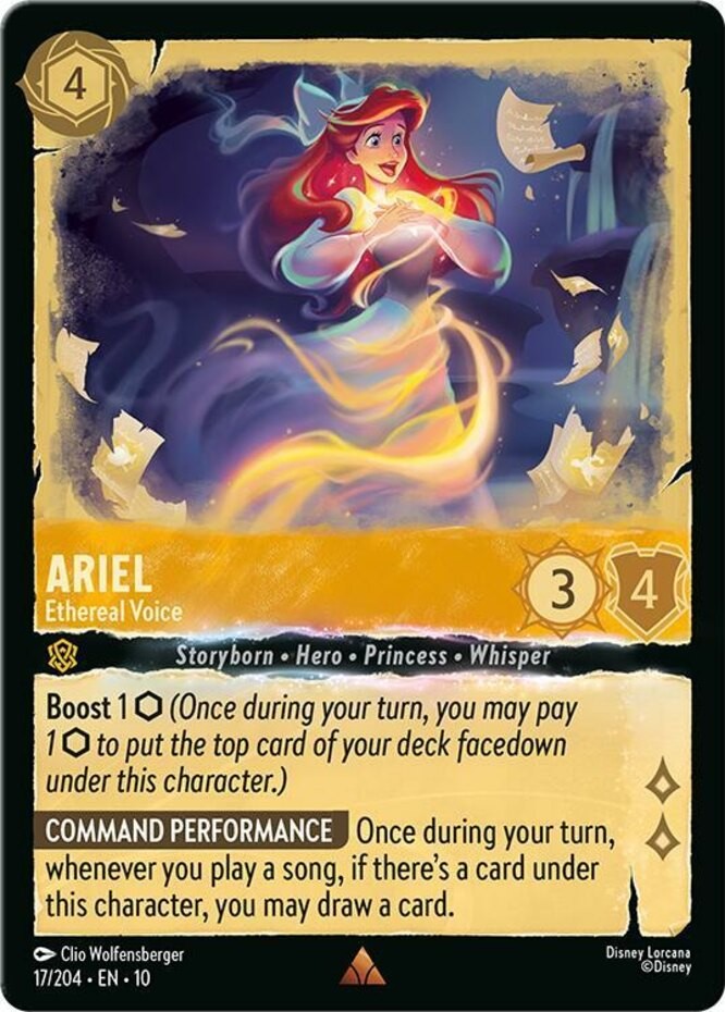 1x Ariel - Ethereal Voice - 17/204 - Rare - Cold Foil NM-Mint Disney Lorcana: Wh