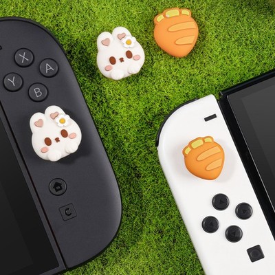 GeekShare Thumb Grips for Switch/OLED/LITE/2025 Joystick Caps Rabbit Carrot 4PCS