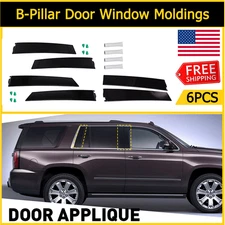 6 Black Pillar Post For 2015-2018 Chevrolet Suburban Door Trim Cover Accessories