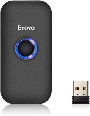 Eyoyo Mini 1D Bluetooth Barcode Scanner, 3-in-1 & USB Wired & Black