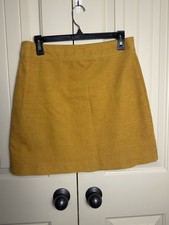 J. Crew Factory Women's 6 Corduroy Mini Skirt Rusted Amber Retro Back Zip Lined
