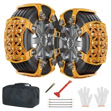 Tackle harsh weather with 8 universal TPU snow chains for SUVs and trucks.