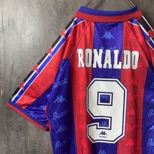 Kappa FC Barcelona 96/97 Retro Jersey Ronaldo No. 9 2XL Red/Blue Vintage