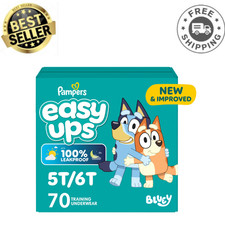 Pampers Easy Ups Bluey Potty Training Pants, Boys Size 7 5T-6T, 70 Count Diapers