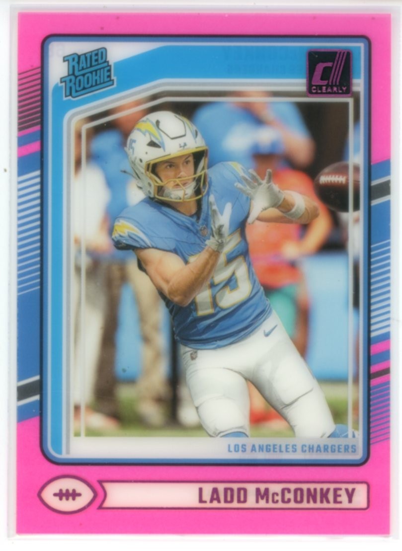 2024 Panini Clearly Donruss Ladd McConkey Rated Rookie Pink