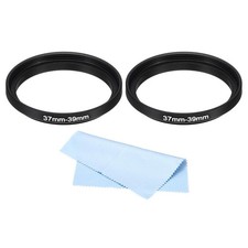 2 Pack 37mm to 39mm Aluminum Step Up Camera Lens Filter Adapter Rings Cloth