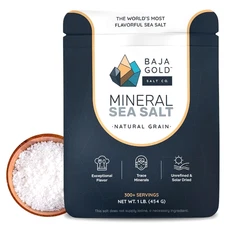 Baja Gold Mineral Sea Salt – Organic Cooking & Baking Salt, 1 lb Resealable Bag