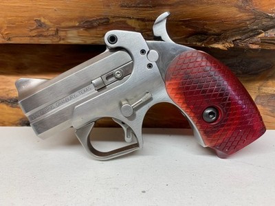 BOND ARMS DERRINGER CLEAR RED RESIN POLYMER GRIPS DIAMOND HATCHED STYLE II
