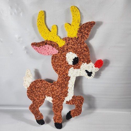 Vintage Rudolph The Red Nosed Reindeer 20" Melted Plastic Popcorn Christmas